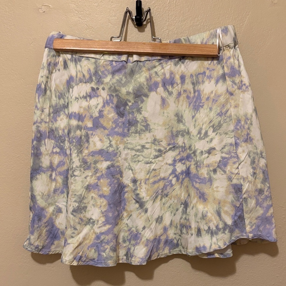 Zara Tie-Dye Skater Skirt in Purple and Cream